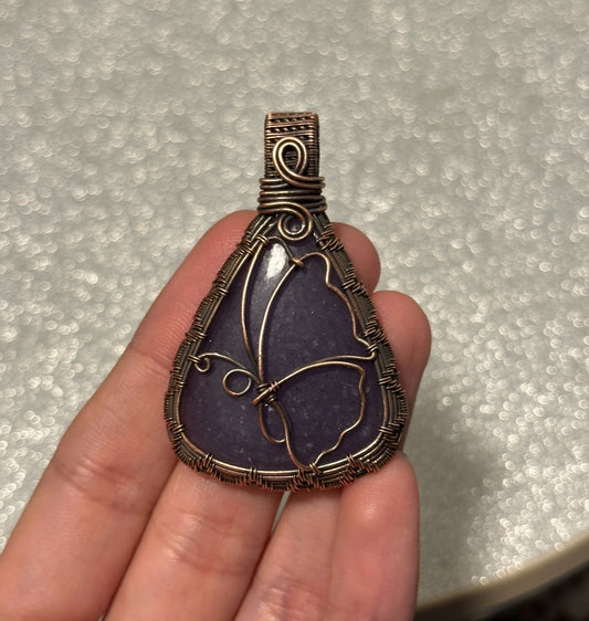 Purple Mica Butterfly Necklace