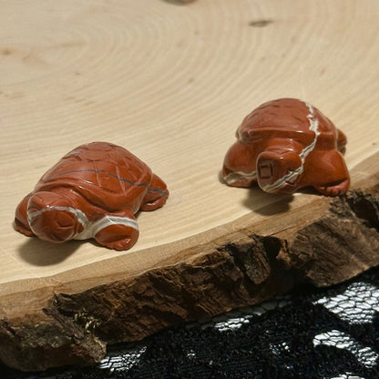 Red Jasper Turtle Crystal Carvings