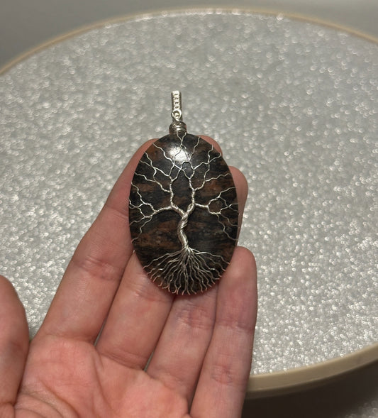Rhodonite Tree of Life Necklace