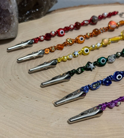 Evil Eye Charmed Crystal Smoke Clips