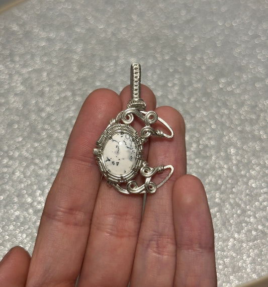 Dendritic Opal Moon Necklace