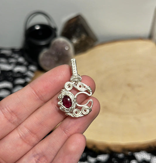 Ruby Sapphire Moon Necklace