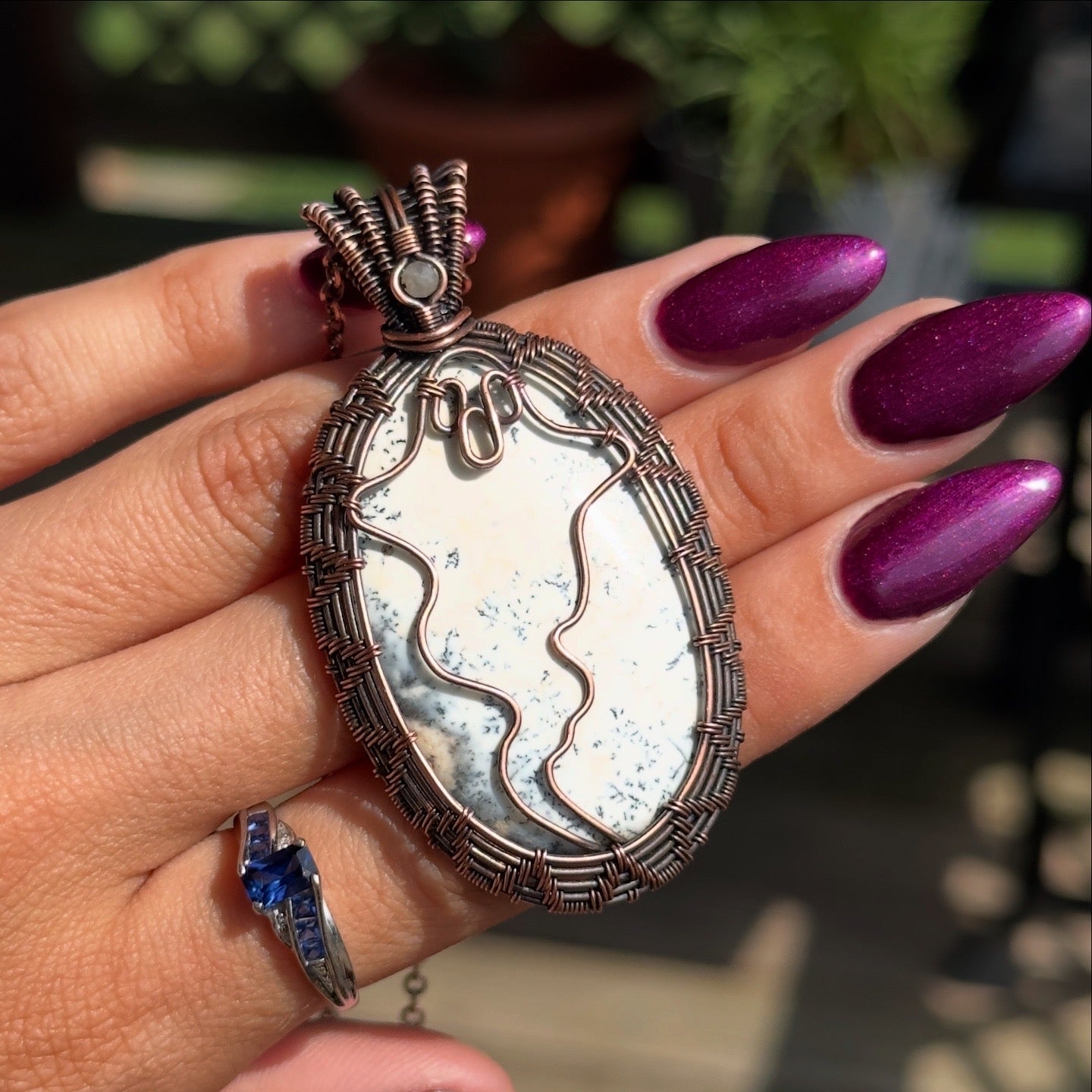 Dendritic Opal x Labradorite Ghost Necklace