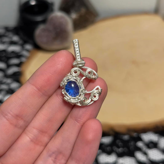 Blue Sapphire Moon Necklace