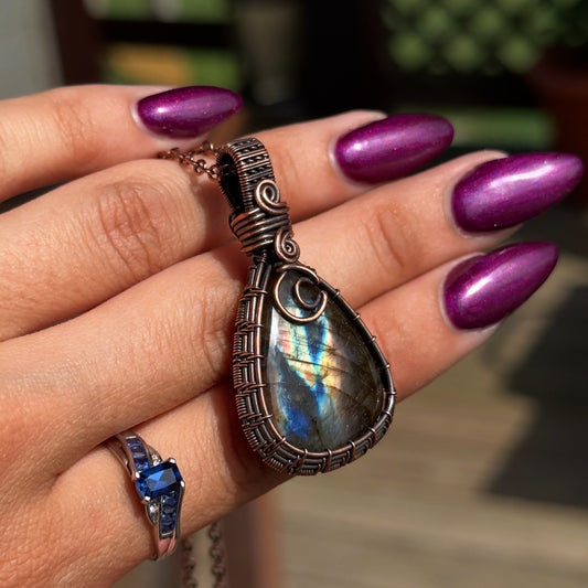 Labradorite Moon Necklace