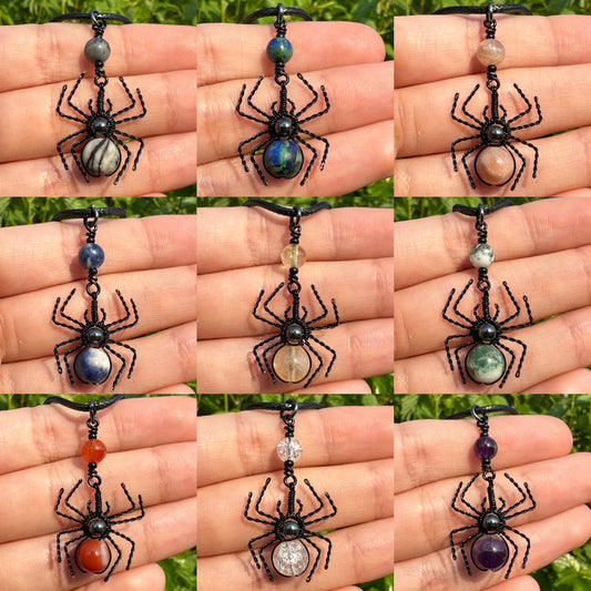 Crystal Spider Necklaces (Black)