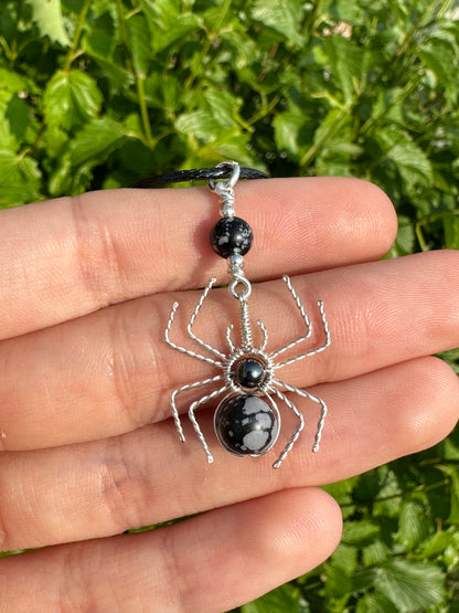 Crystal Spider Necklaces (Silver)