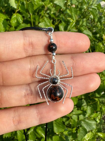 Crystal Spider Necklaces (Silver)