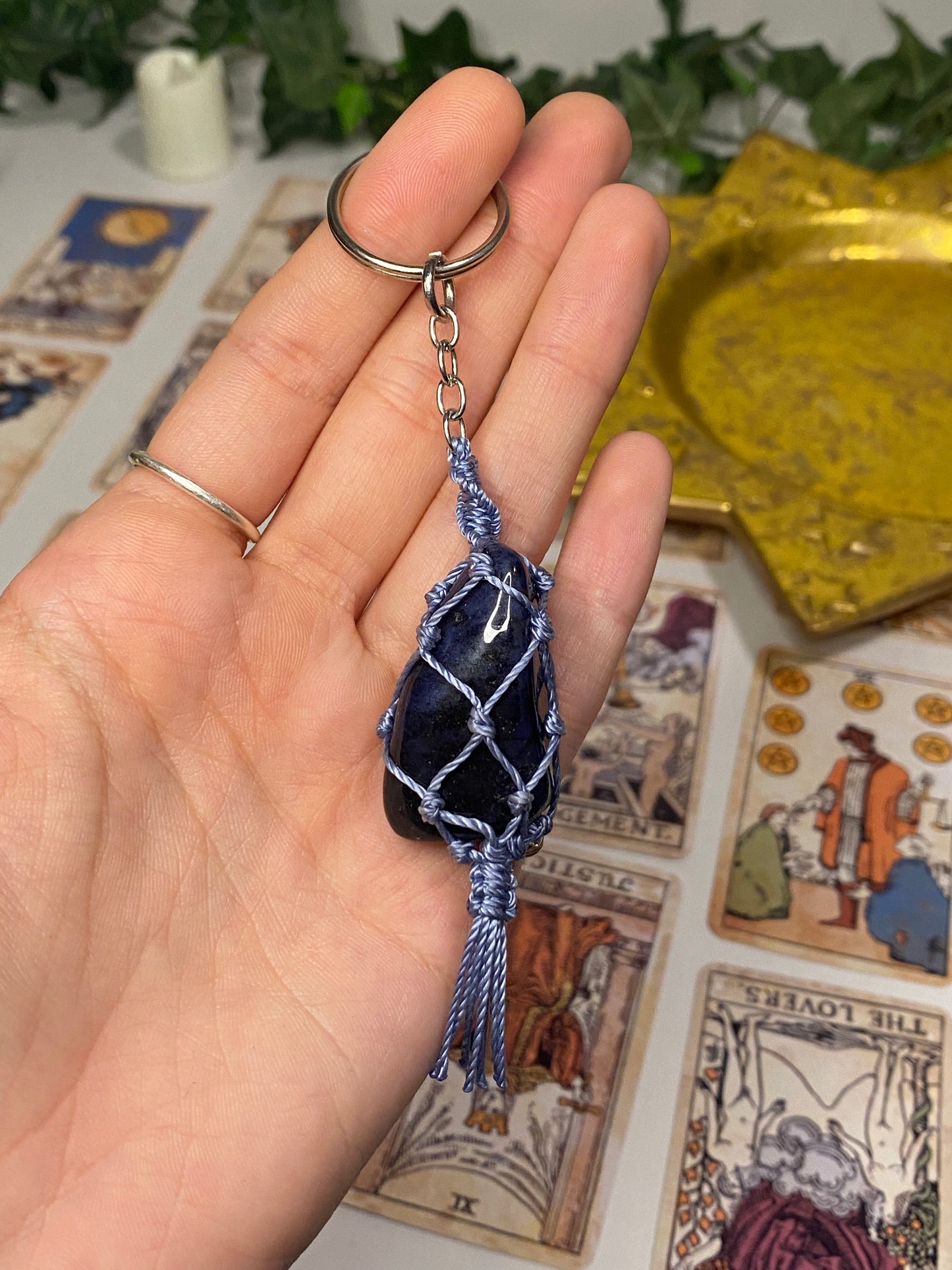 Crystal Macrame Keychains