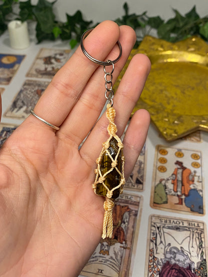 Crystal Macrame Keychains