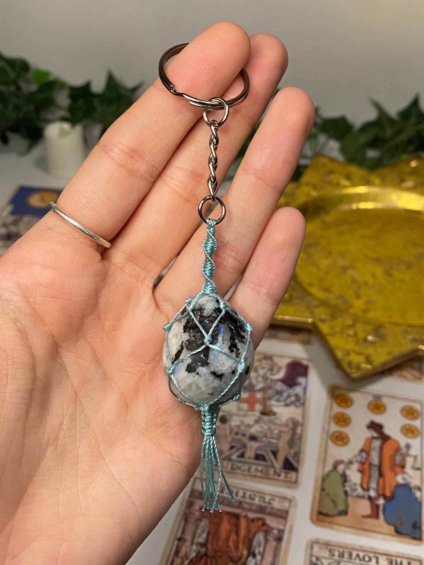 Crystal Macrame Keychains