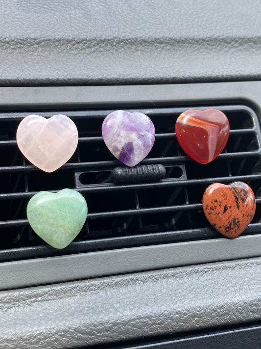 Small Heart Crystal Car Vent Clips