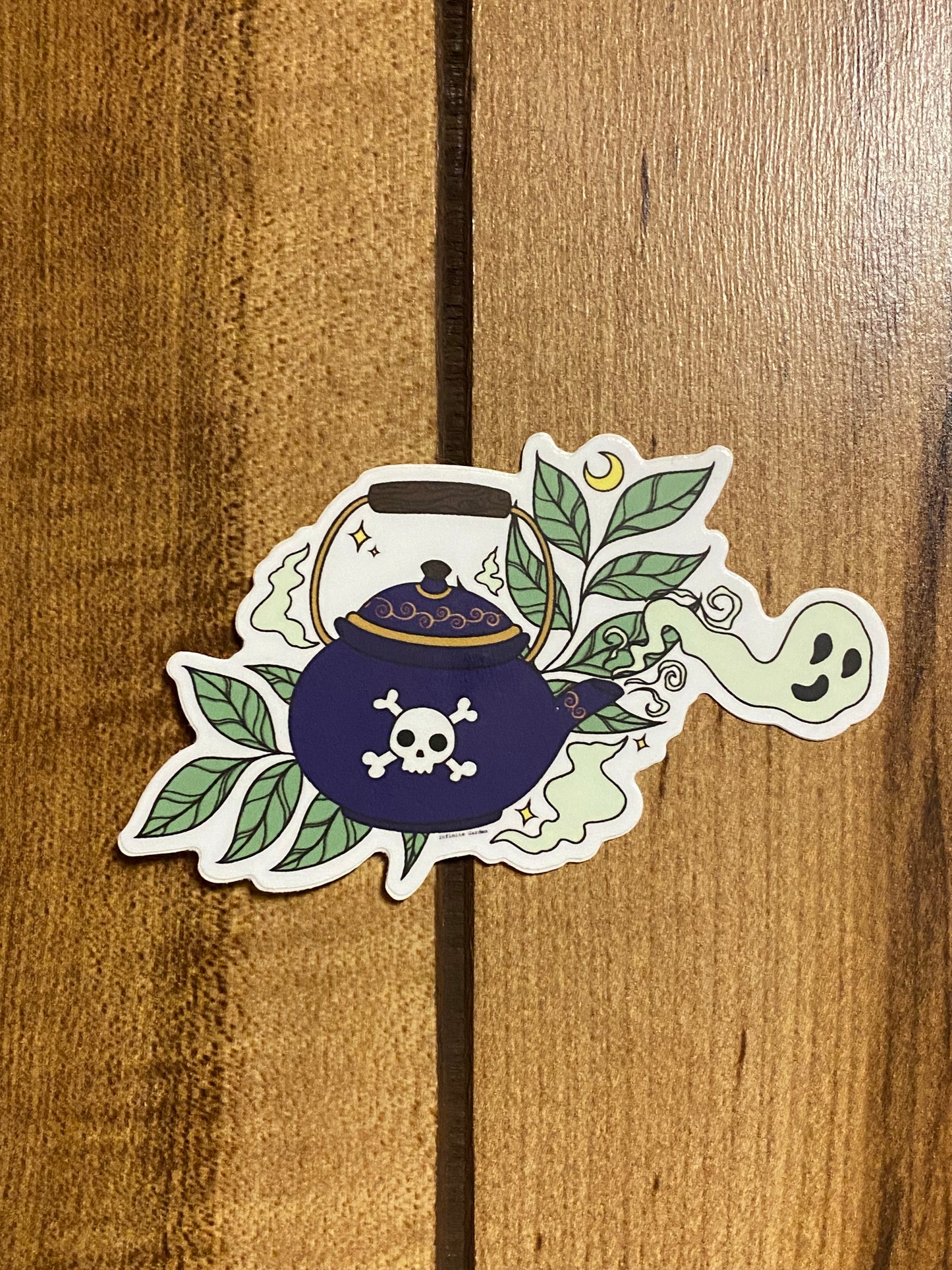 Spooky Teapot Vinyl Sticker