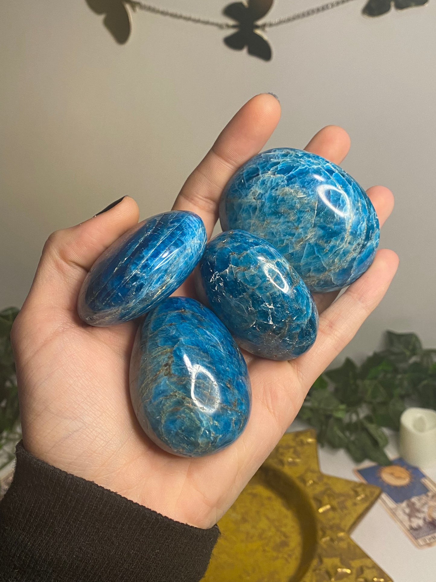 Blue Apatite Palmstone