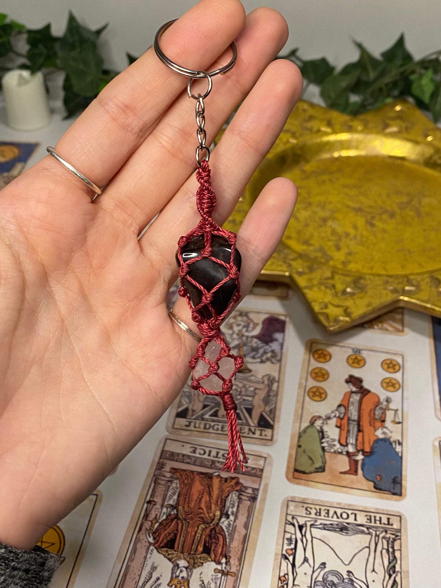 Crystal Macrame Keychains