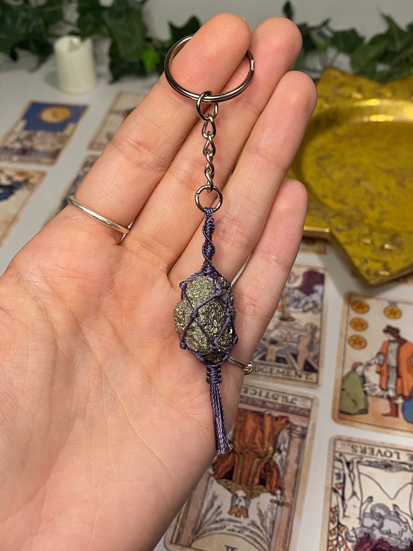 Crystal Macrame Keychains