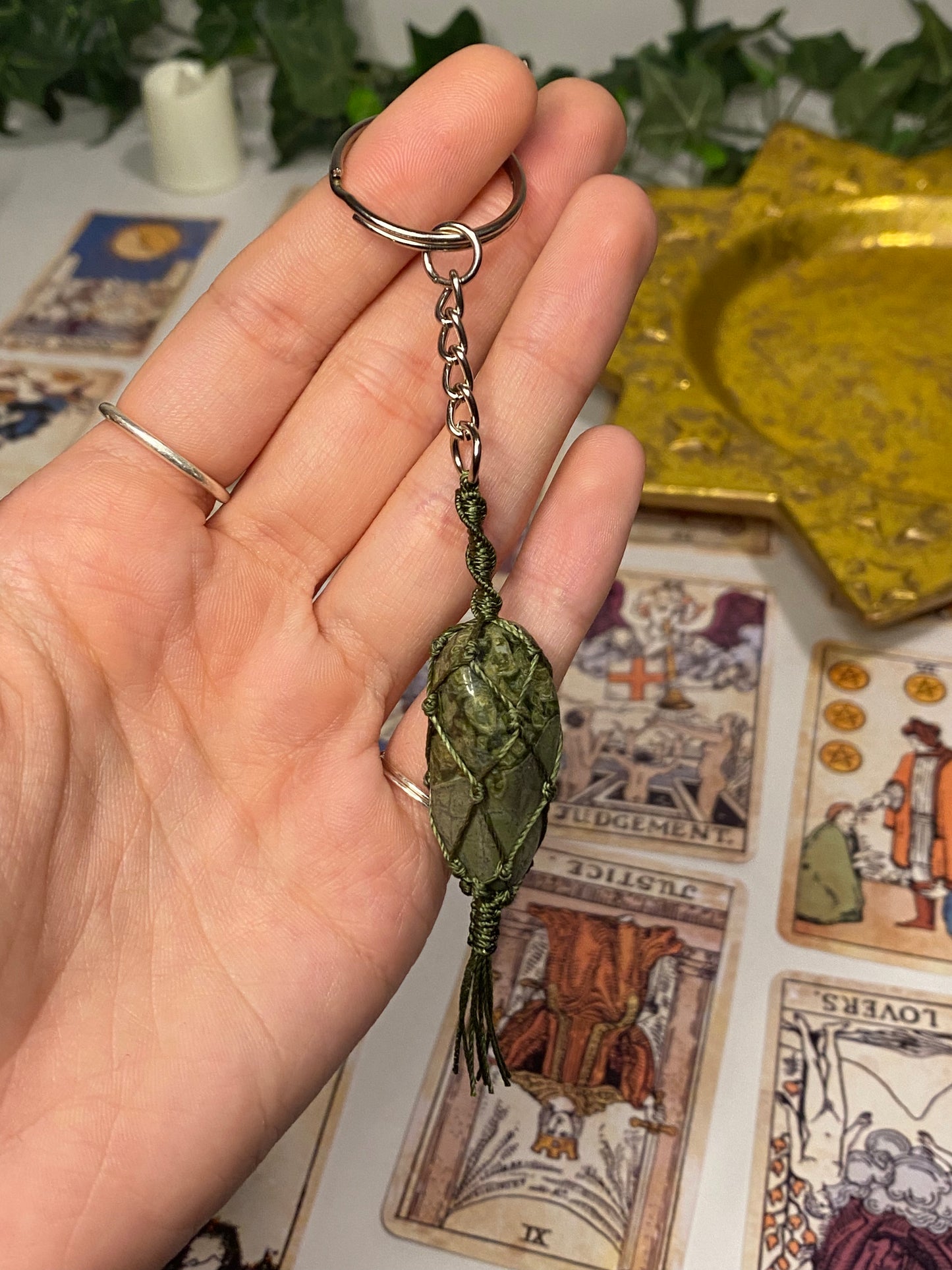 Crystal Macrame Keychains