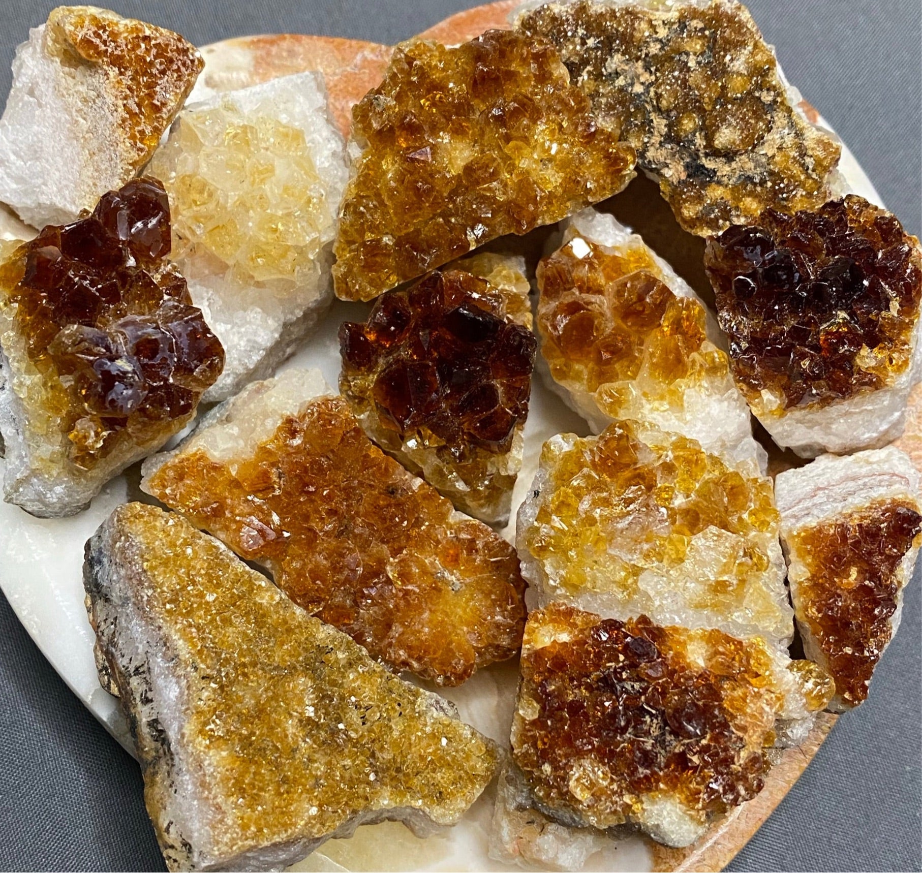 Citrine Druzy Crystal Cluster with Nodules 2024 from Uruguay, 46.5 oz Crystal