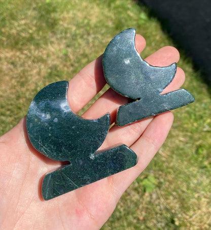Moss Agate Moon Stands