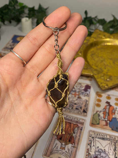 Crystal Macrame Keychains