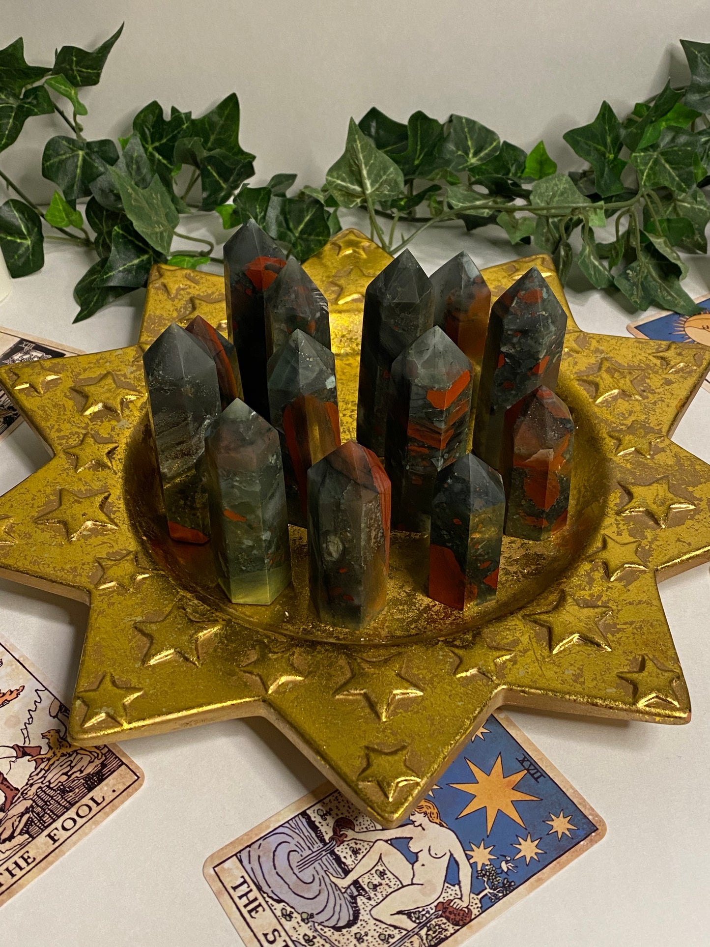Bloodstone with Pyrite Inclusions Towers
