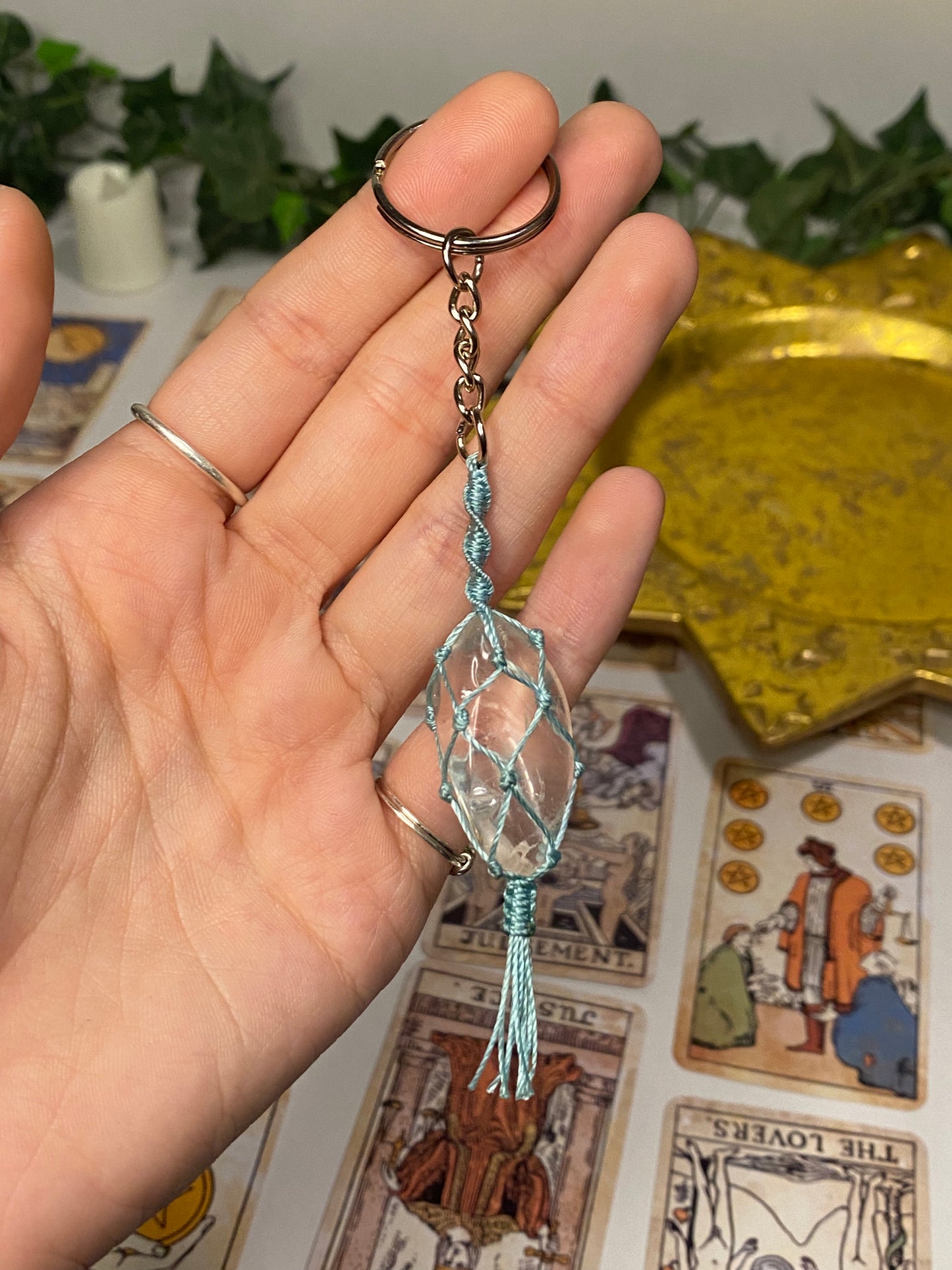 Crystal Macrame Keychains