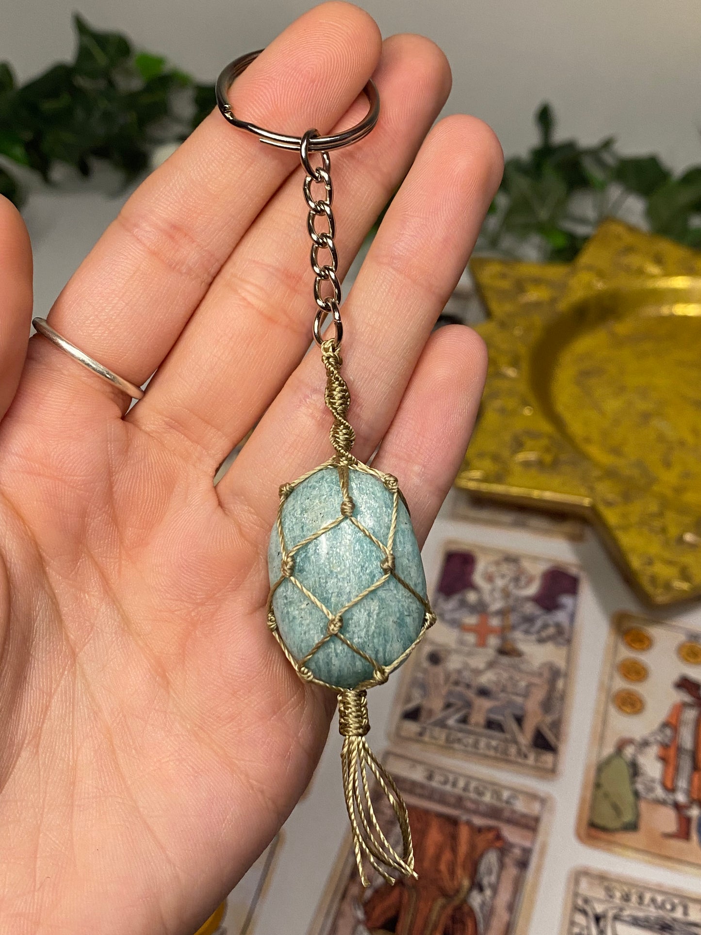 Crystal Macrame Keychains