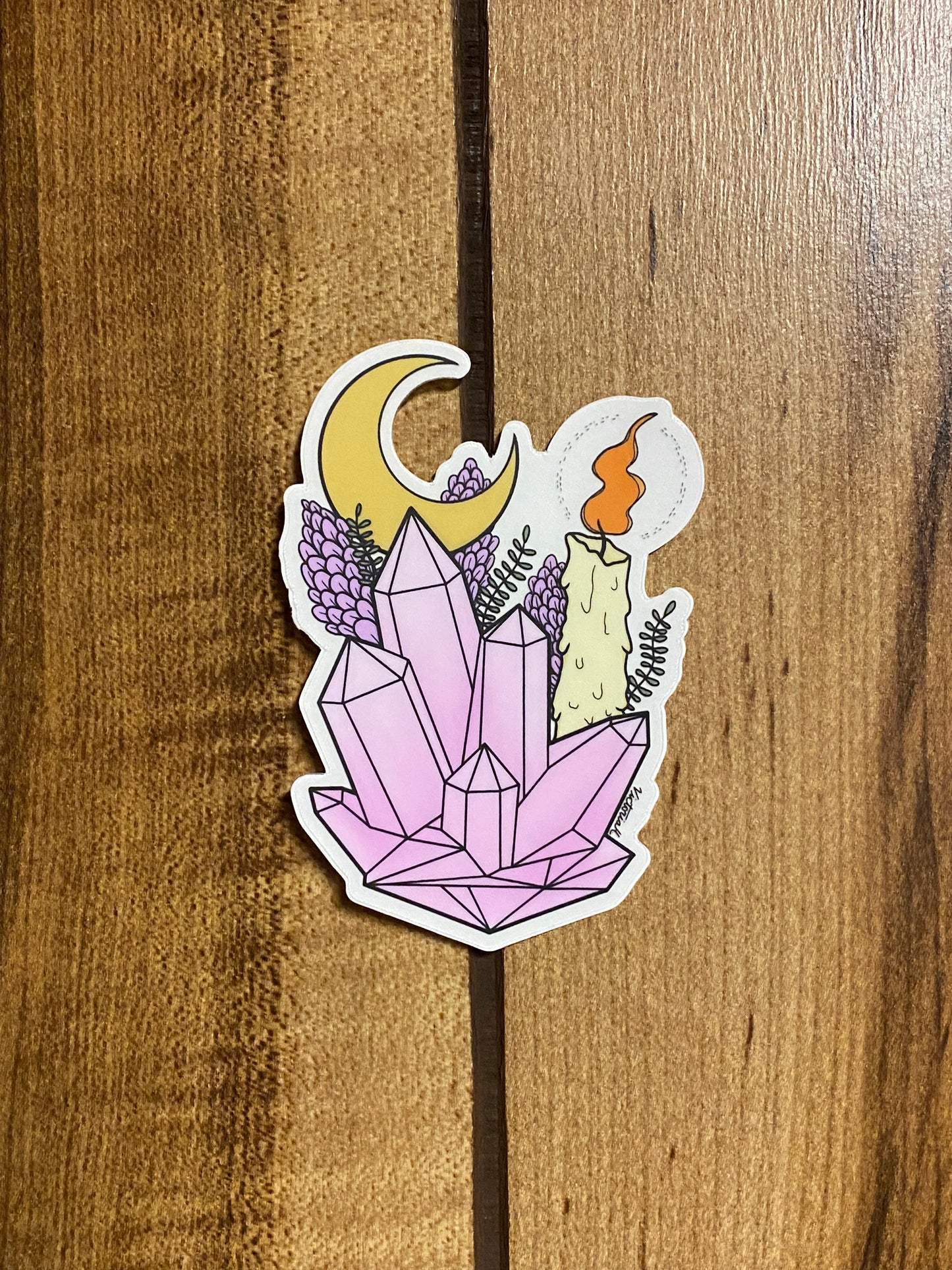 Candle Lit Moon Sticker