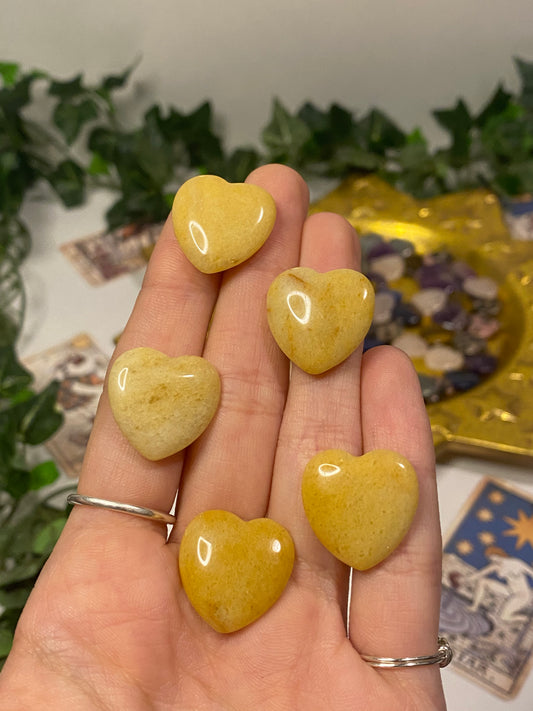 Yellow Calcite Small Hearts